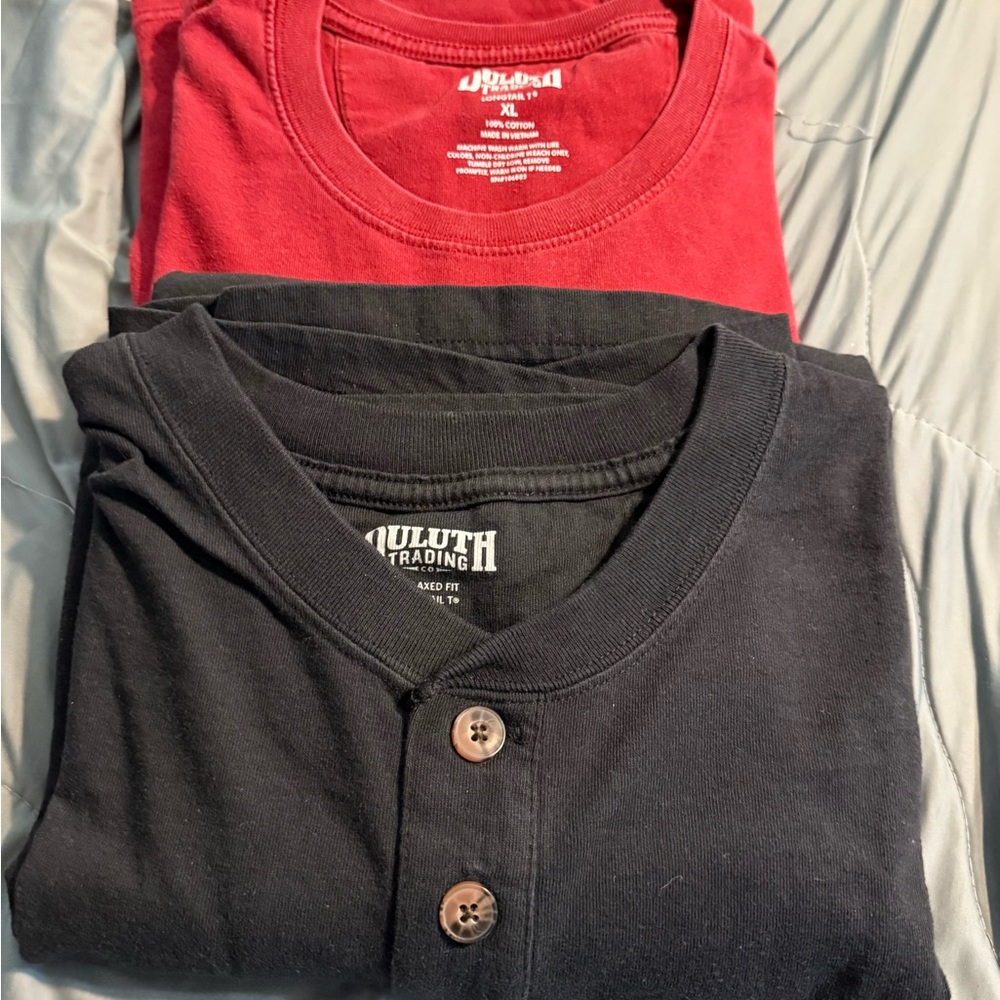 Duluth Trading Co Black Henley Shirt
